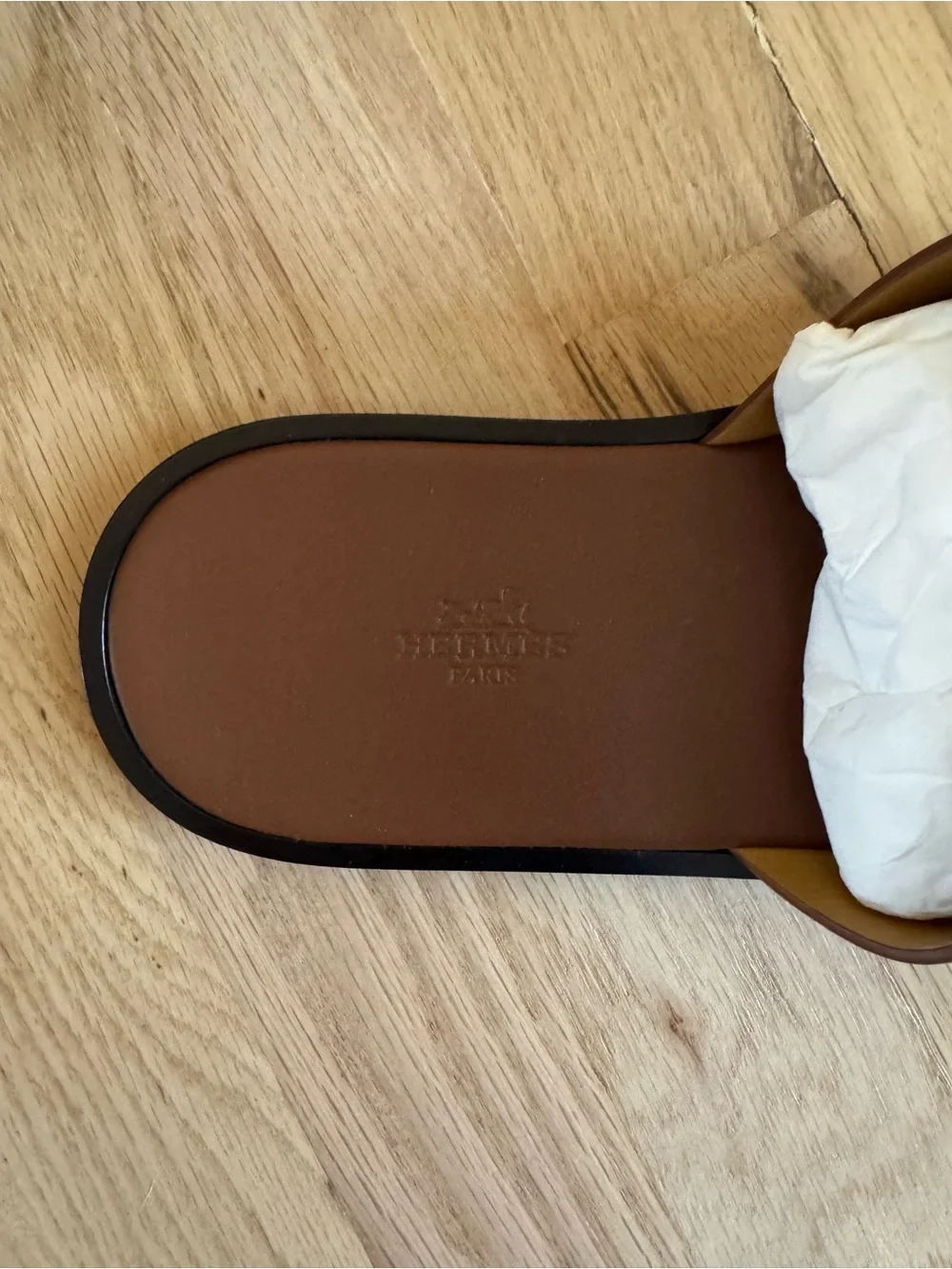 Men's Hermes Izmir Sandals Gold Sz 44 EUC W/ Box Dust Bags